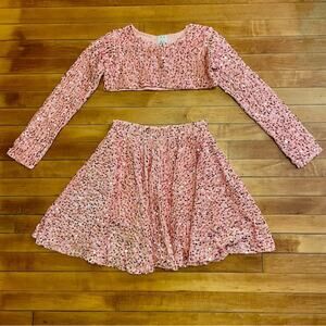 NWT Ivie + Jade Sparkly Pink Velvet Set